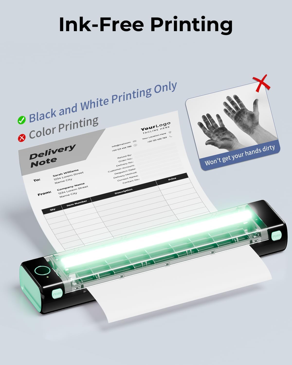 Phomemo M08F Portable Thermal Inkless Printer, Wireless Bluetooth Mobile Printer Supports 8.5" x 11" Thermal Paper, Compatible with Phone, Tablet & Laptop, with 1 Case