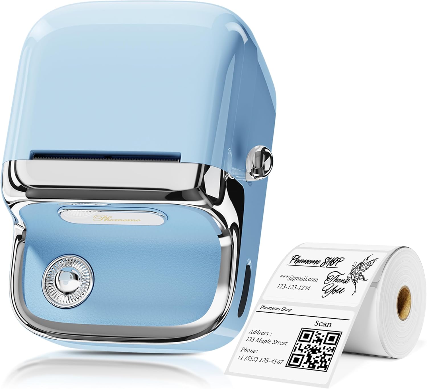 Phomemo M150 Label Maker, Upgraded Bluetooth Sticker Printer, 2 Inch Label Printer Compatible for Phone & PC, Thermal Printer for Small Business & Home Use, Barcode, Address,with 100 Labels