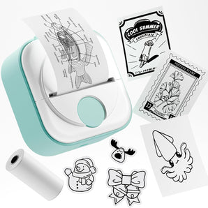 Phomemo Q02 Mini Sticker Printer, Print Pod for Bullet Journal, Study Notes, Kids Gift, DIY, Bluetooth Thermal Printer Compatible with Phone & Tablet
