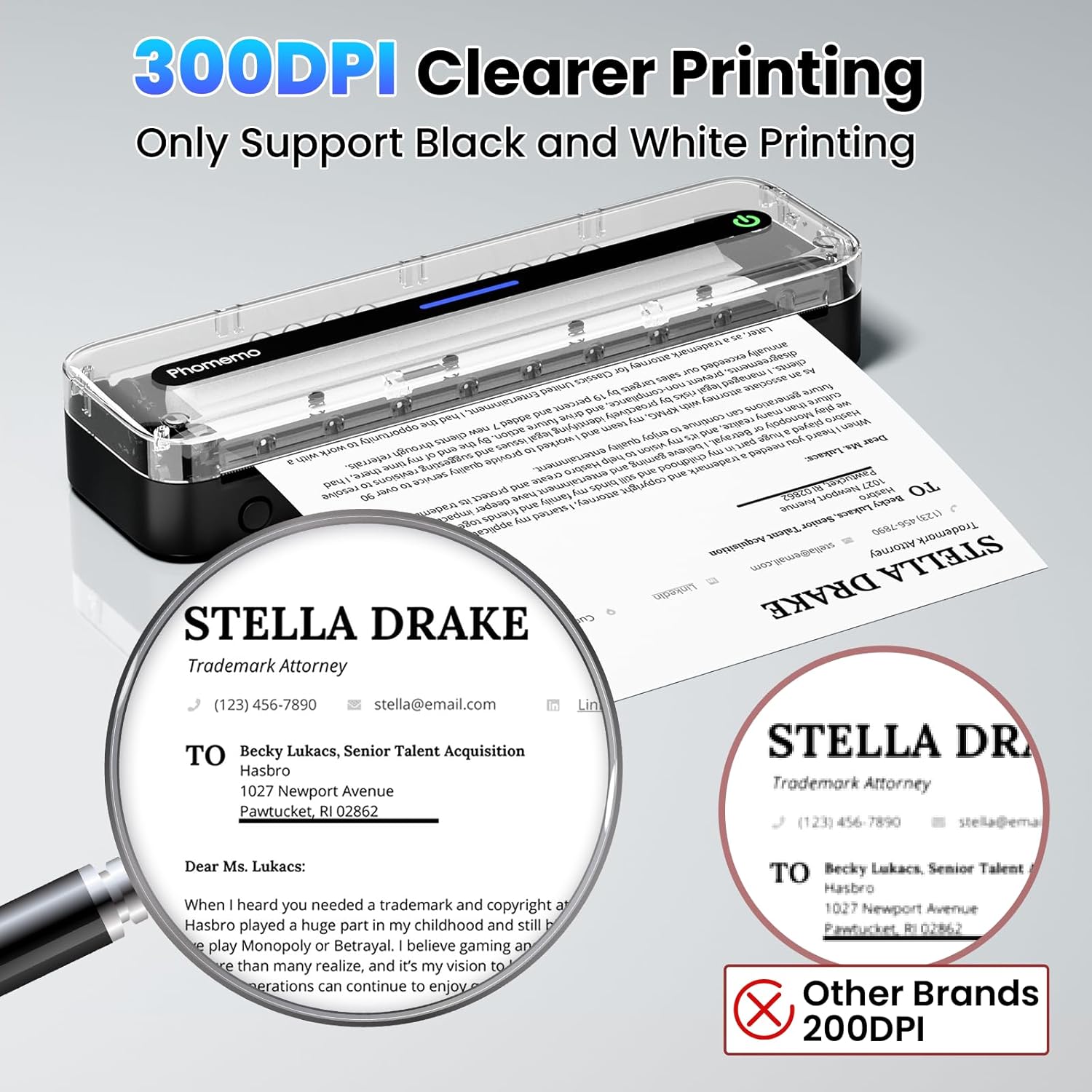 Phomemo Portable Thermal Printer, M832 Inkless Wireless Bluetooth Mobile Printer, Support 8.5" X 11" US Letter and A4 Size, Compatible with Phone Laptop for Business Office Home Use, 300dpi, with Case