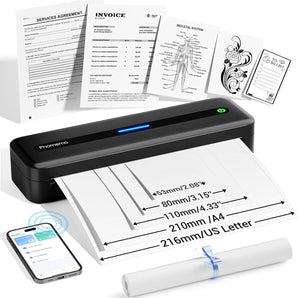 Phomemo M832 Portable Printer, Inkless Thermal Printer for Phone Laptop, Portable Printers Wireless for Travel, Support US Letter & A4 Thermal Paper, Small Bluetooth Mobile Printer for Office Car Home