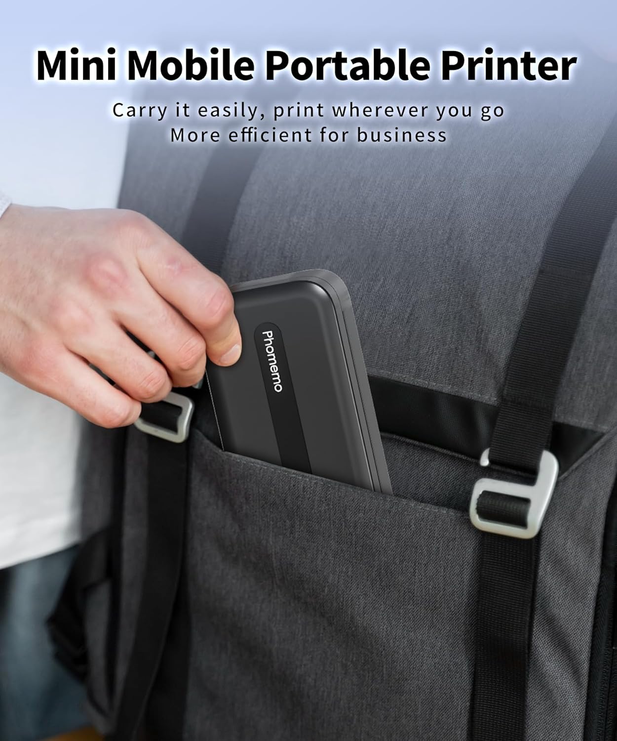 Phomemo M832 Portable Printer, Inkless Thermal Printer for Phone Laptop, Portable Printers Wireless for Travel, Support US Letter & A4 Thermal Paper, Small Bluetooth Mobile Printer for Office Car Home