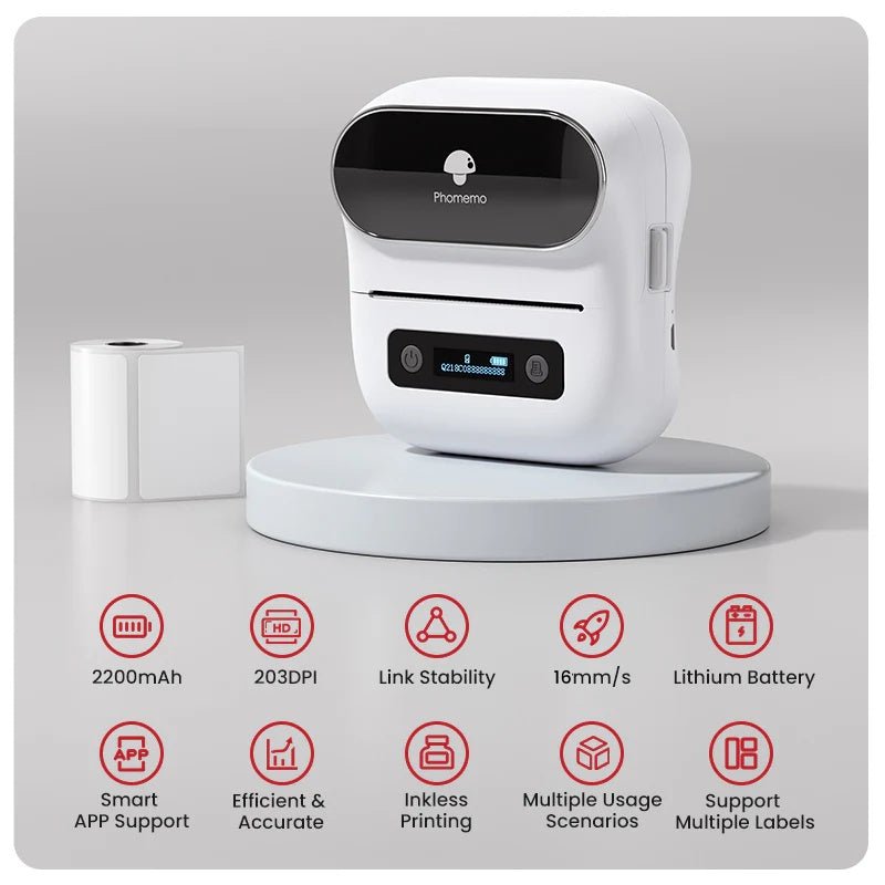 Flash Sale - Phomemo M220 Bluetooth Portable Thermal Business Label Maker - Phomemo