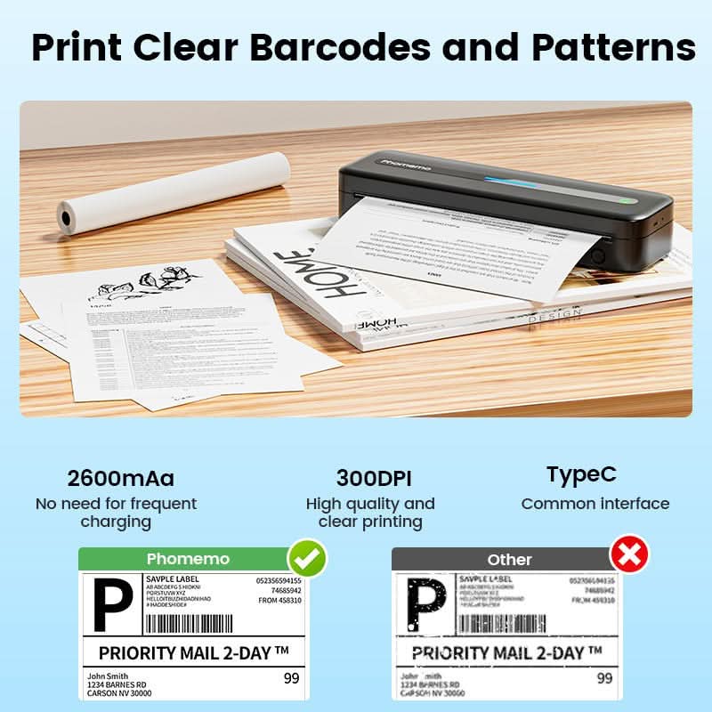 Flash Sale - Phomemo M832 Upgrade Thermal Portable Printer - Phomemo
