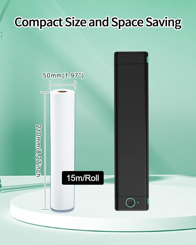 Phomemo 1/2 Rolls Thermal Paper for M08F Portable Printer - Phomemo