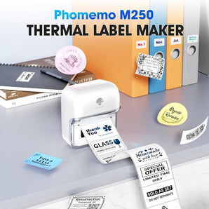Phomemo M250 Bluetooth Portable Thermal Business Label Maker - Phomemo