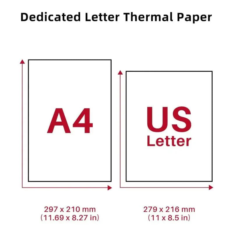 Phomemo Quick Dry 8.5"x11" Letter Thermal Paper for M08F/M832/Q302 - Phomemo