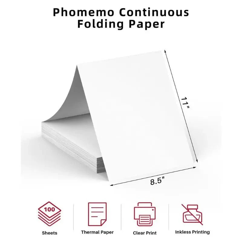 Phomemo Quick Dry 8.5"x11" Letter Thermal Paper for M08F/M832/Q302 - Phomemo