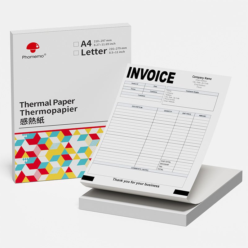 Phomemo Quick Dry 8.5"x11" Letter Thermal Paper for M08F/M832/Q302 - Phomemo